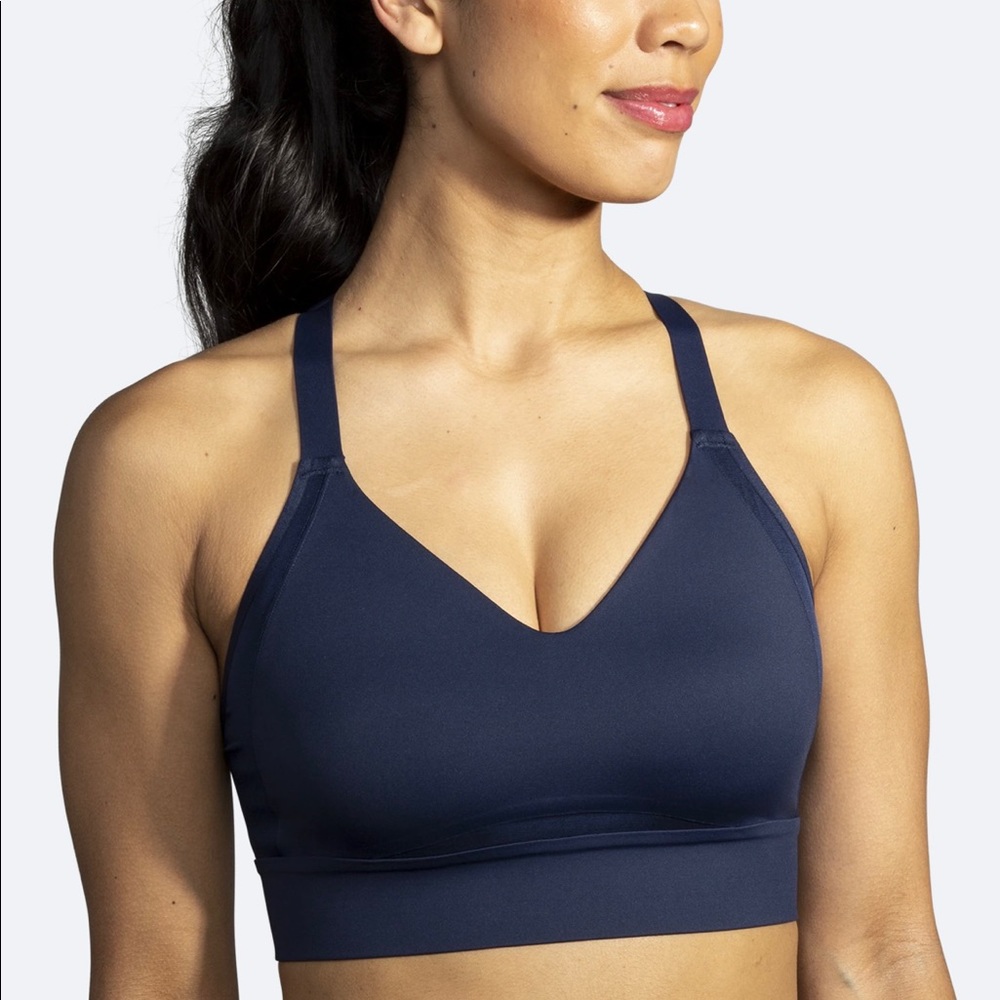 NWT Brooks Drive Interlace Run Bra in Navy 34 A/B